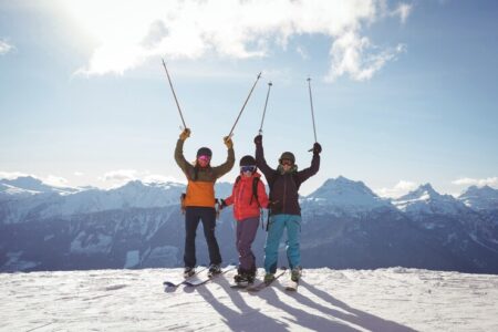 Skifahren in den Alpen